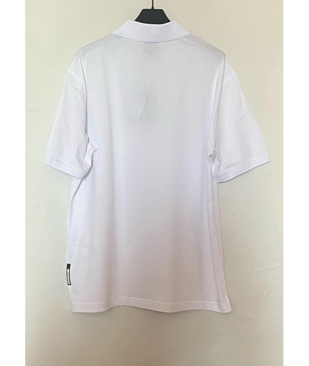 EMPORIO ARMANI Белое хлопко-эластановое поло с коротким рукавом, фото 2