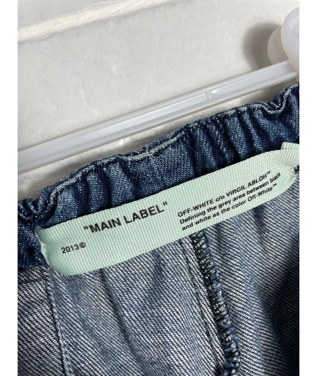 OFF-WHITE Темно-синие хлопковые джинсы, фото 6