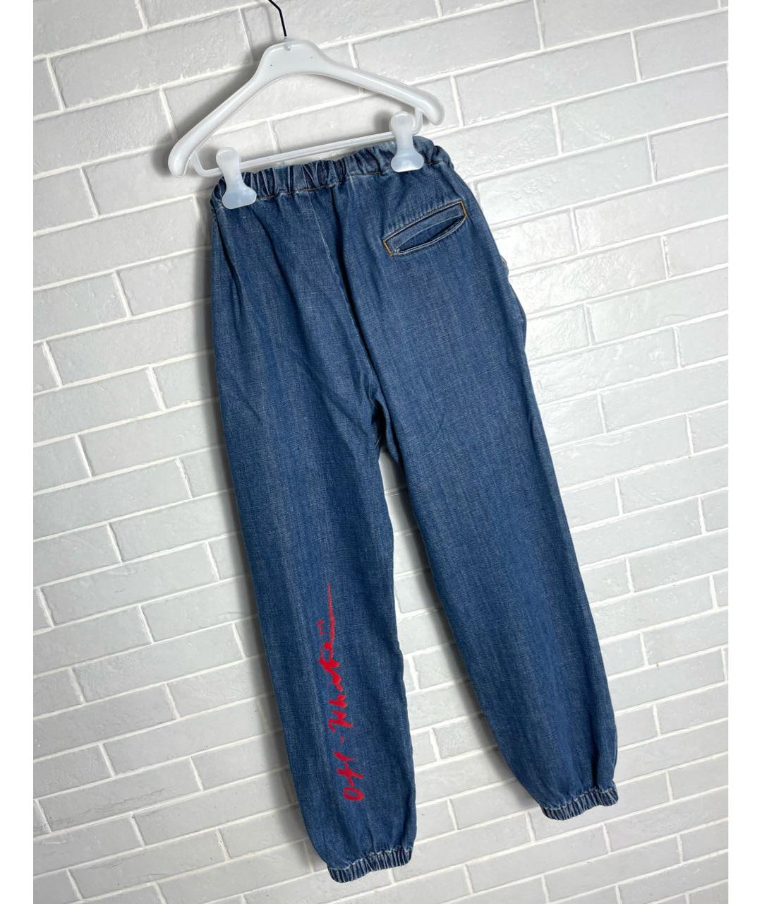 OFF-WHITE Темно-синие хлопковые джинсы, фото 4