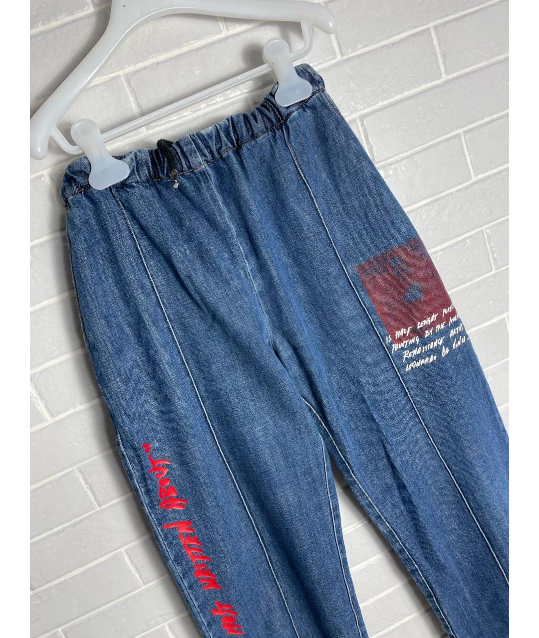 OFF-WHITE Темно-синие хлопковые джинсы, фото 3