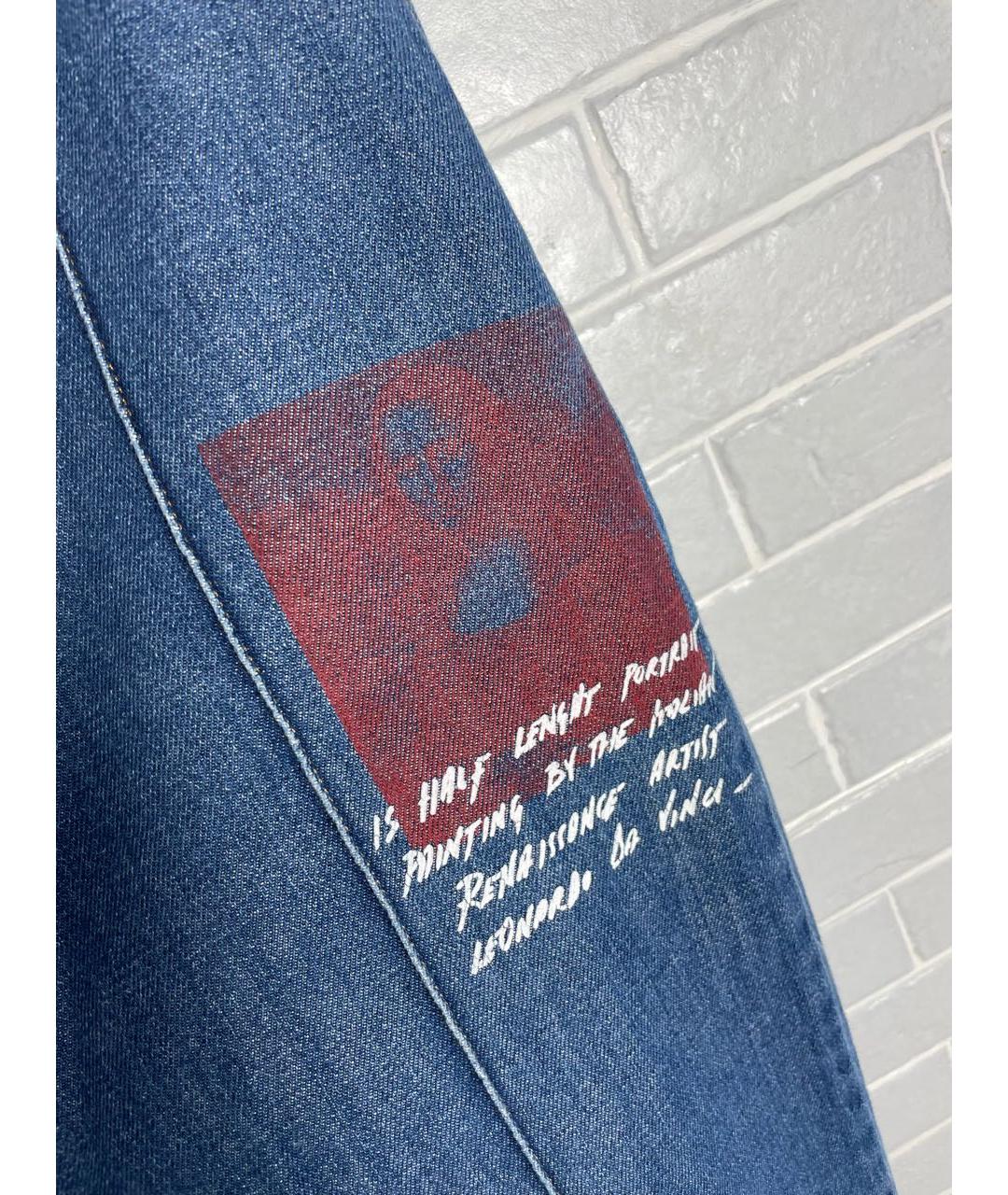 OFF-WHITE Темно-синие хлопковые джинсы, фото 5