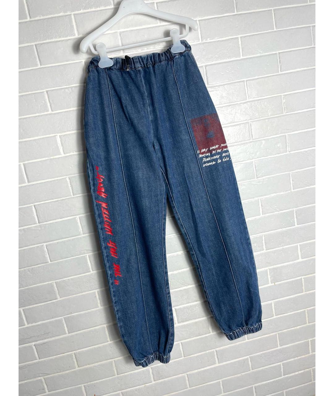 OFF-WHITE Темно-синие хлопковые джинсы, фото 2