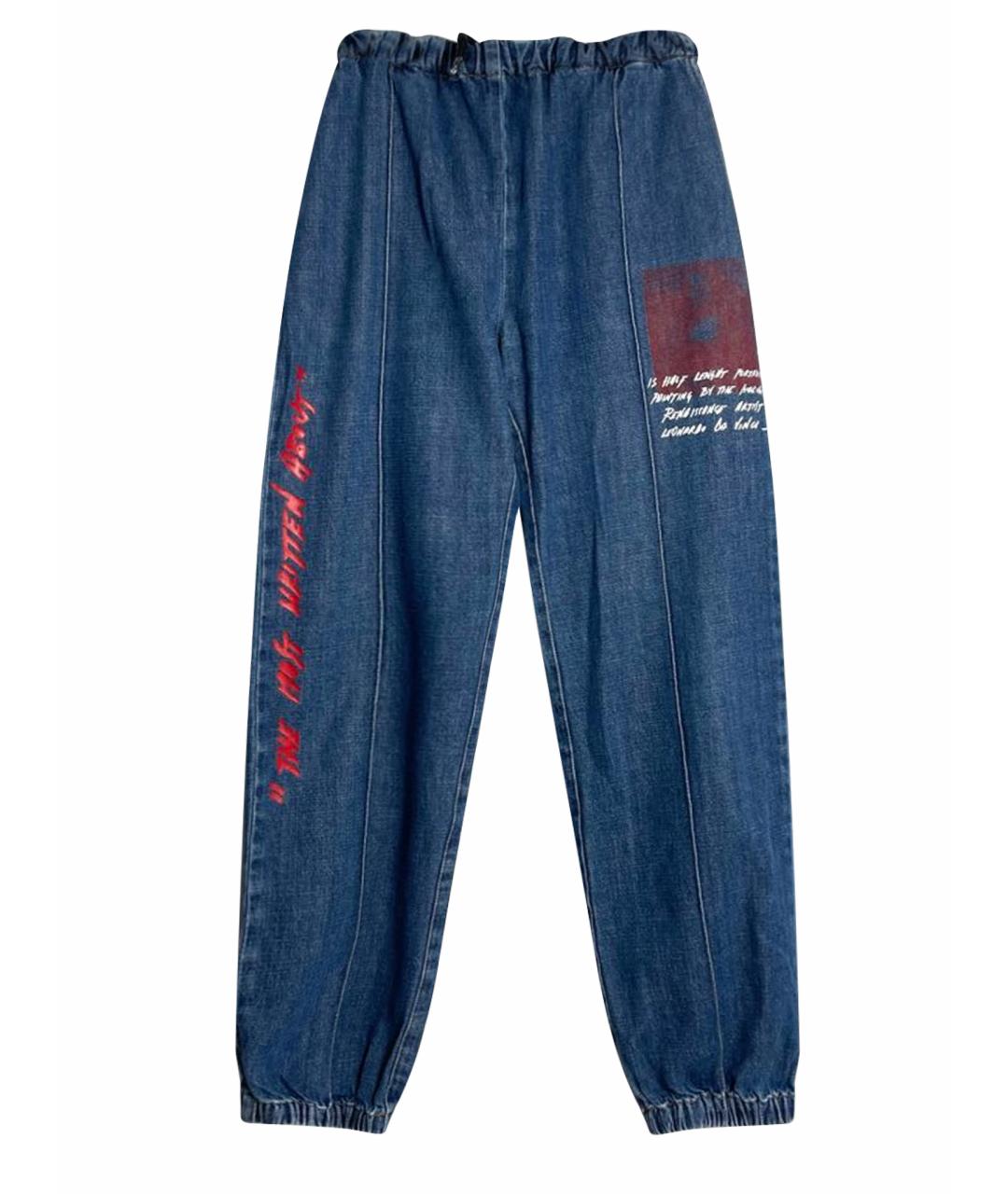 OFF-WHITE Темно-синие хлопковые джинсы, фото 1