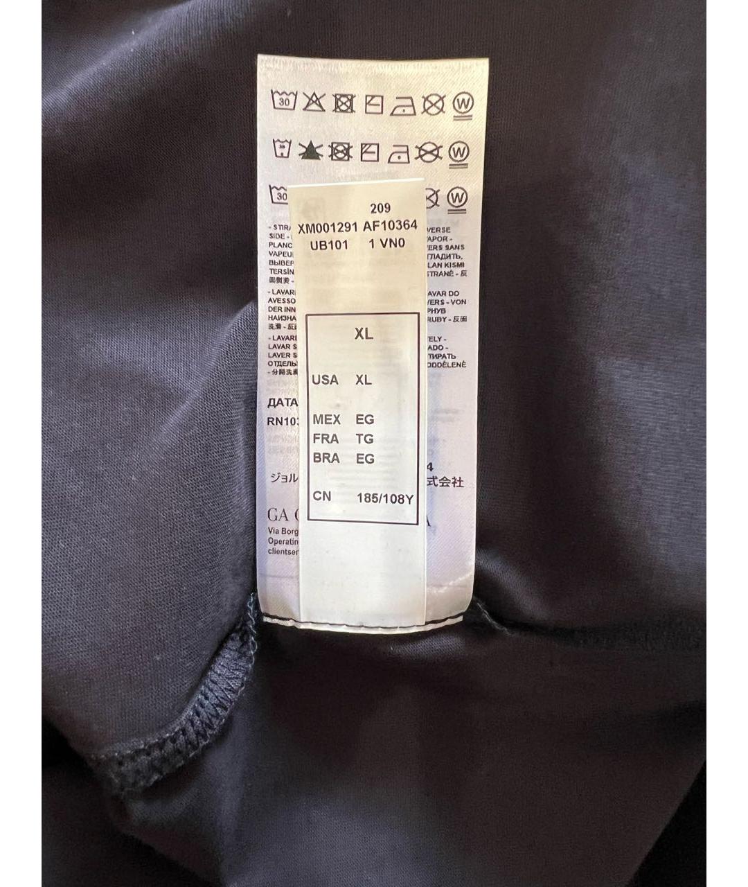 EMPORIO ARMANI Черное хлопковое поло с коротким рукавом, фото 7