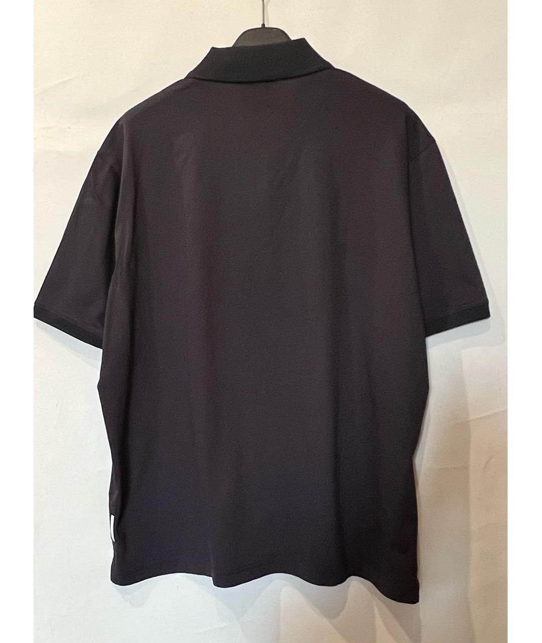 EMPORIO ARMANI Черное хлопковое поло с коротким рукавом, фото 2
