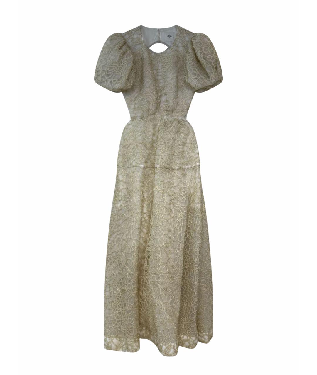 AJE Золотое полиэстеровое вечернее платье, фото 1