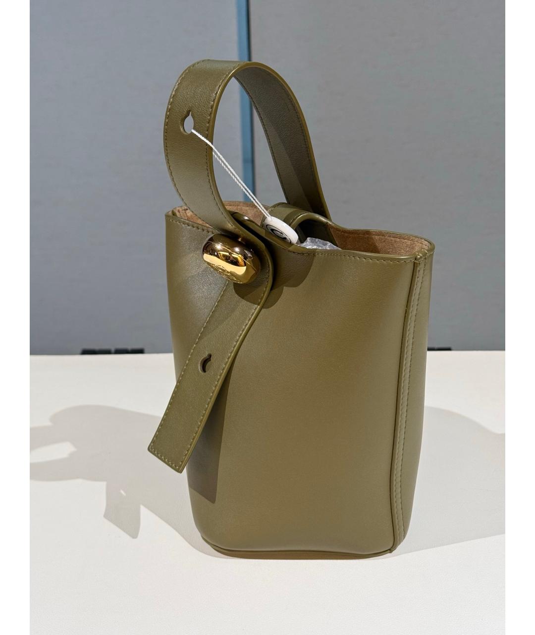 LOEWE Хаки кожаная сумка тоут, фото 2