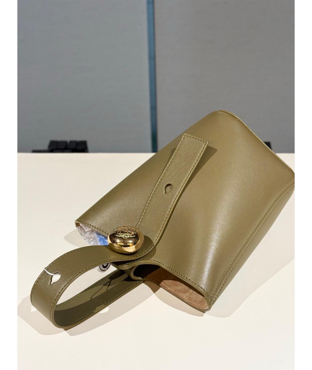 LOEWE Хаки кожаная сумка тоут, фото 6