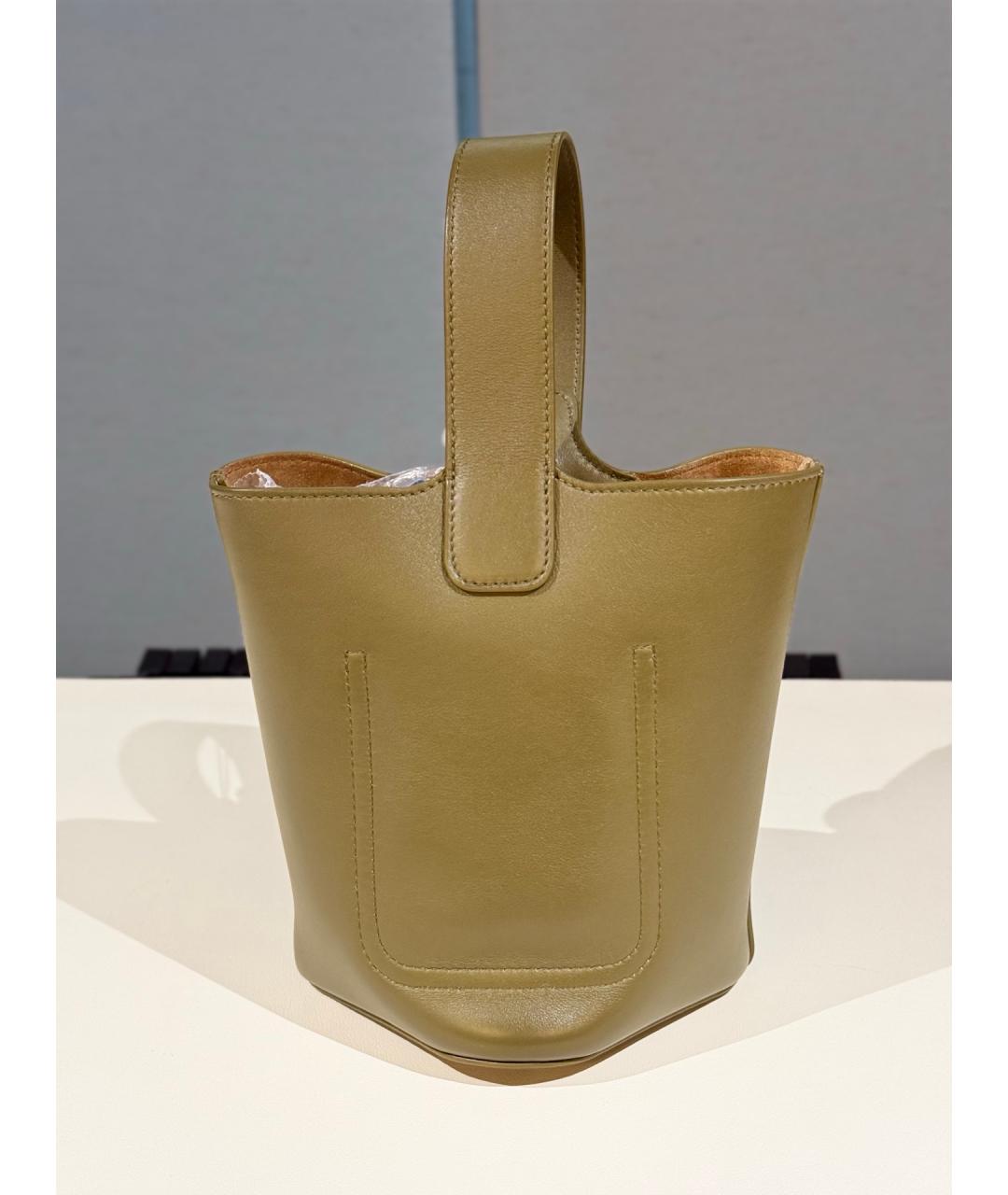 LOEWE Хаки кожаная сумка тоут, фото 5