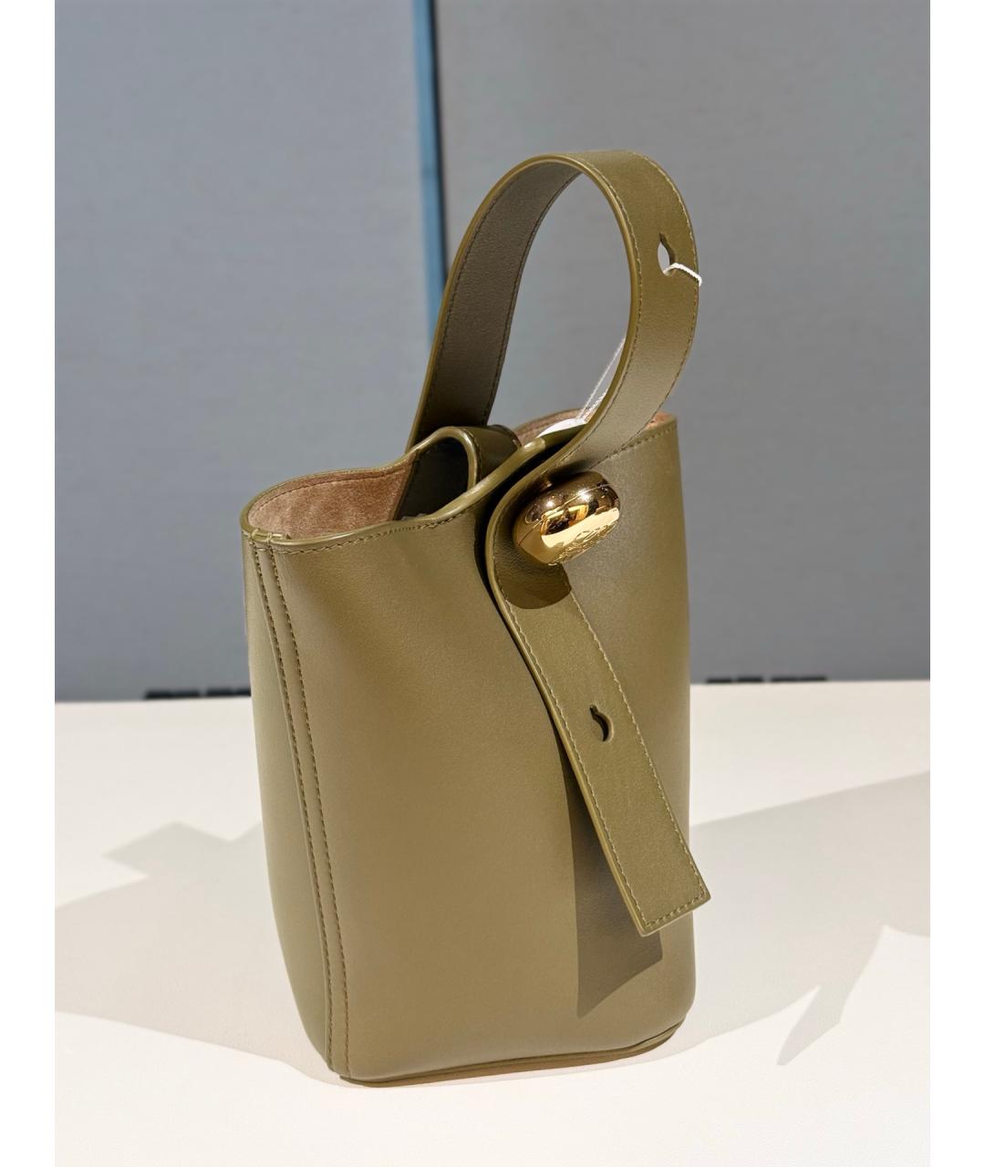 LOEWE Хаки кожаная сумка тоут, фото 3