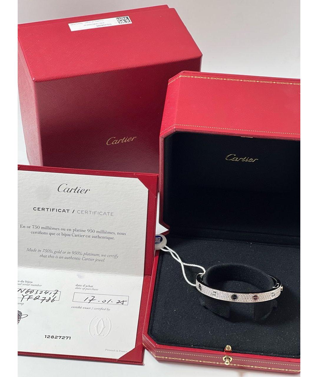 CARTIER Серебрянный браслет из белого золота, фото 2