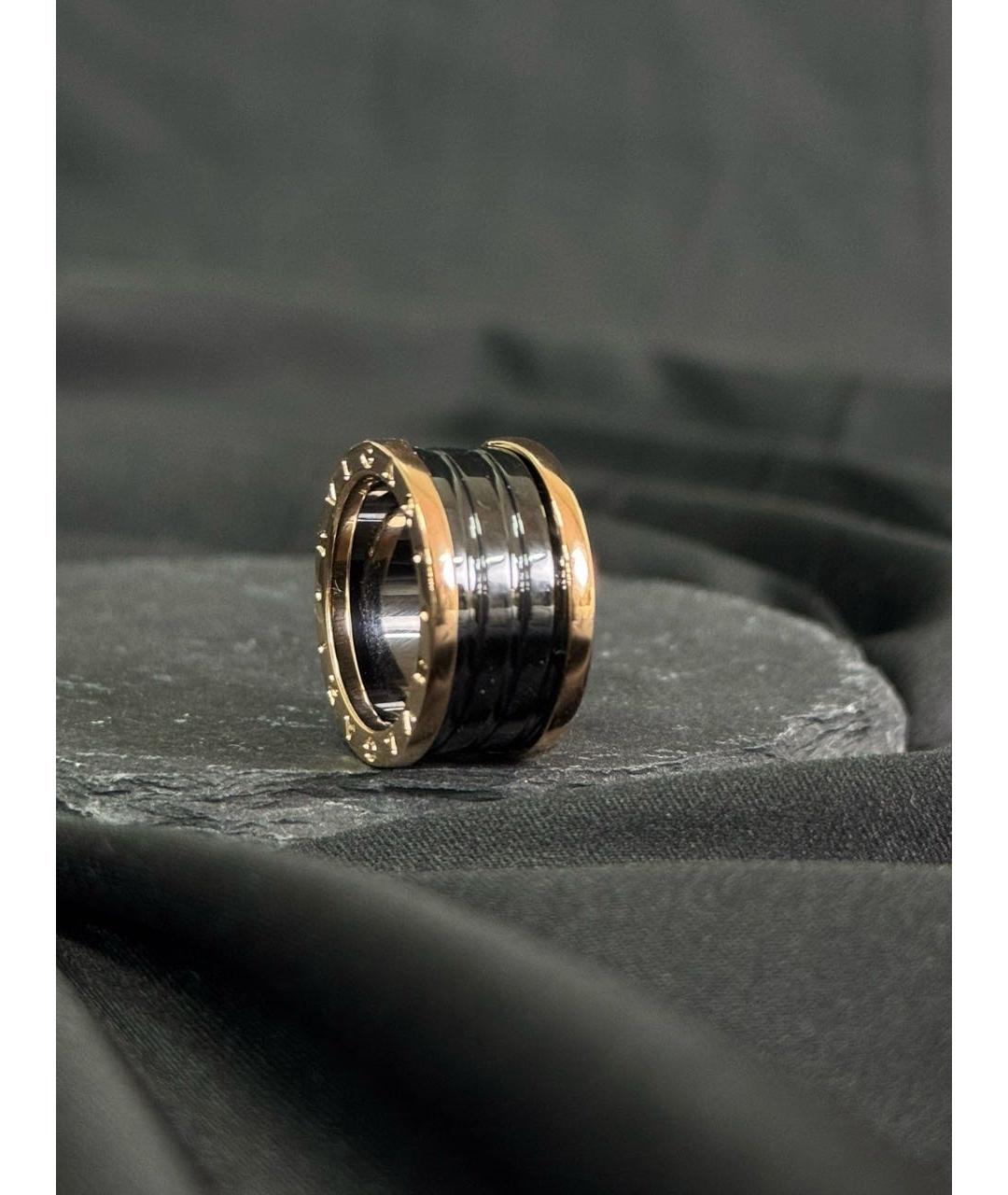 BVLGARI Черное кольцо из розового золота, фото 6