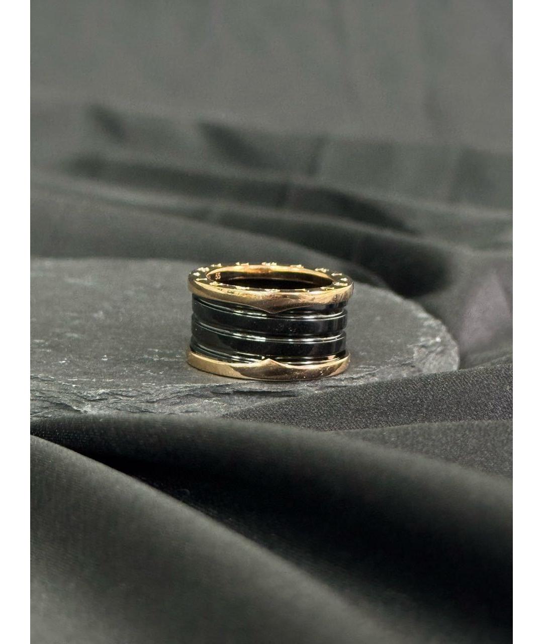 BVLGARI Черное кольцо из розового золота, фото 3
