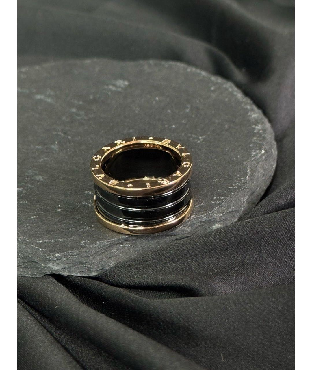 BVLGARI Черное кольцо из розового золота, фото 5