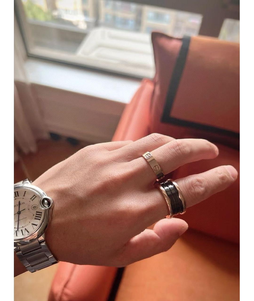 BVLGARI Черное кольцо из розового золота, фото 8