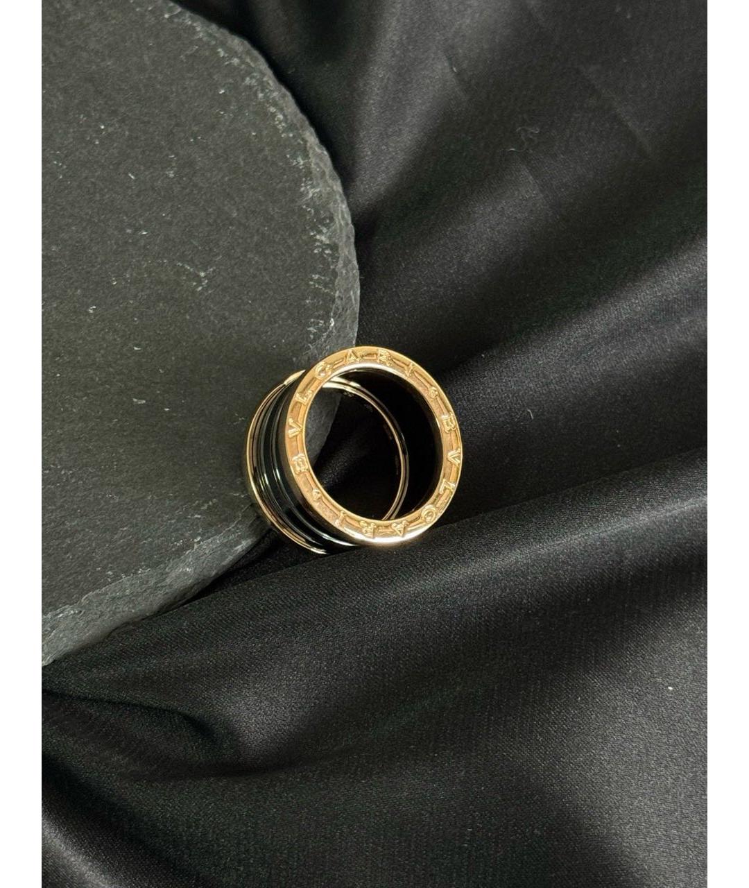 BVLGARI Черное кольцо из розового золота, фото 4