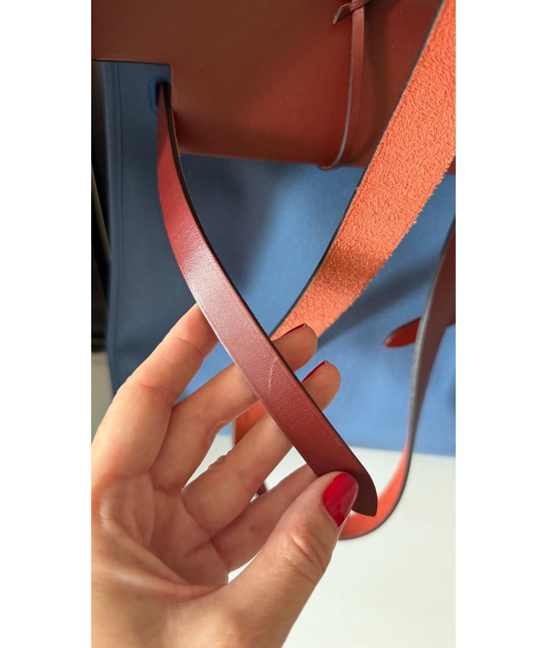 HERMES Синяя тканевая сумка через плечо, фото 7