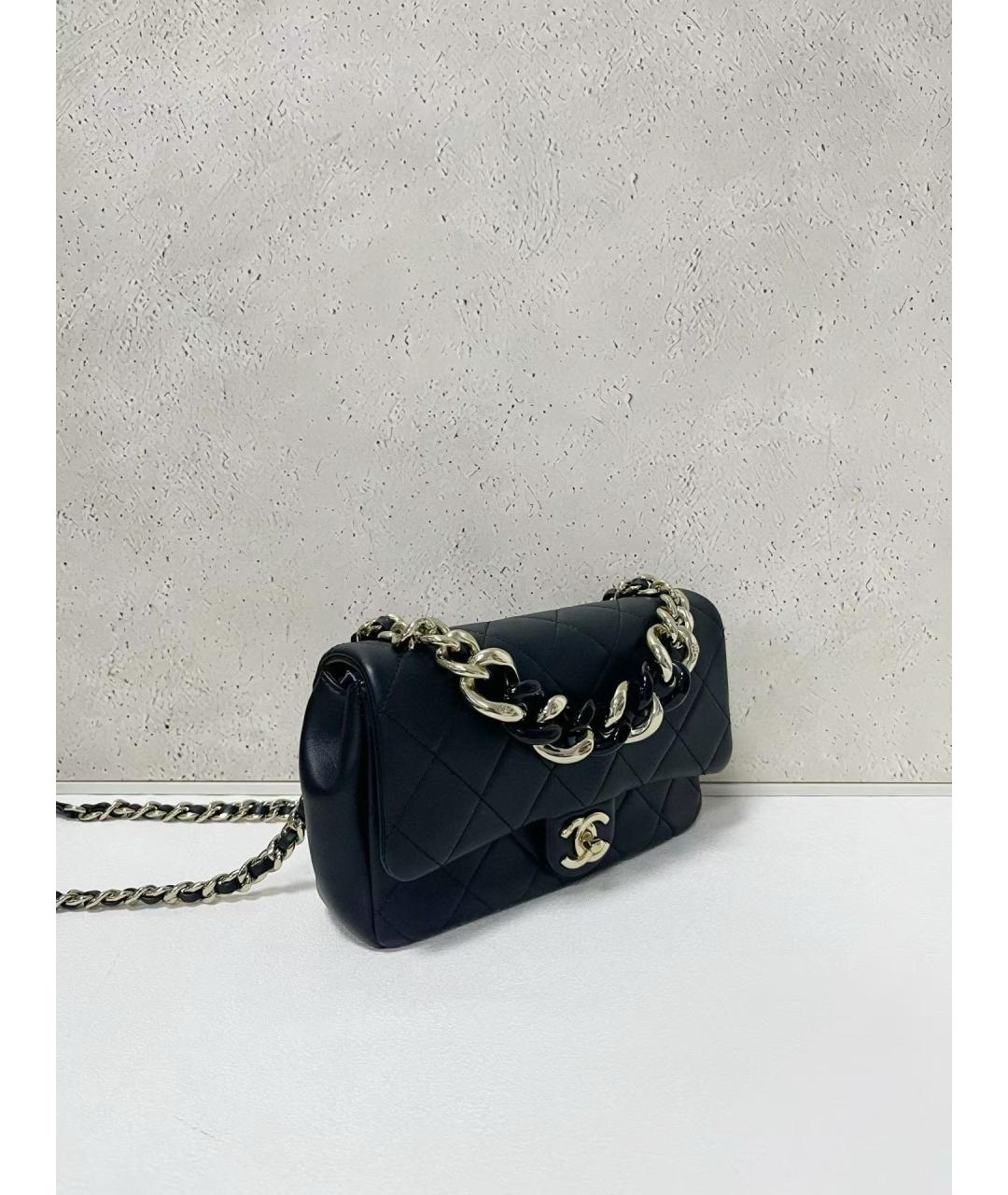 CHANEL Черная кожаная сумка через плечо, фото 4