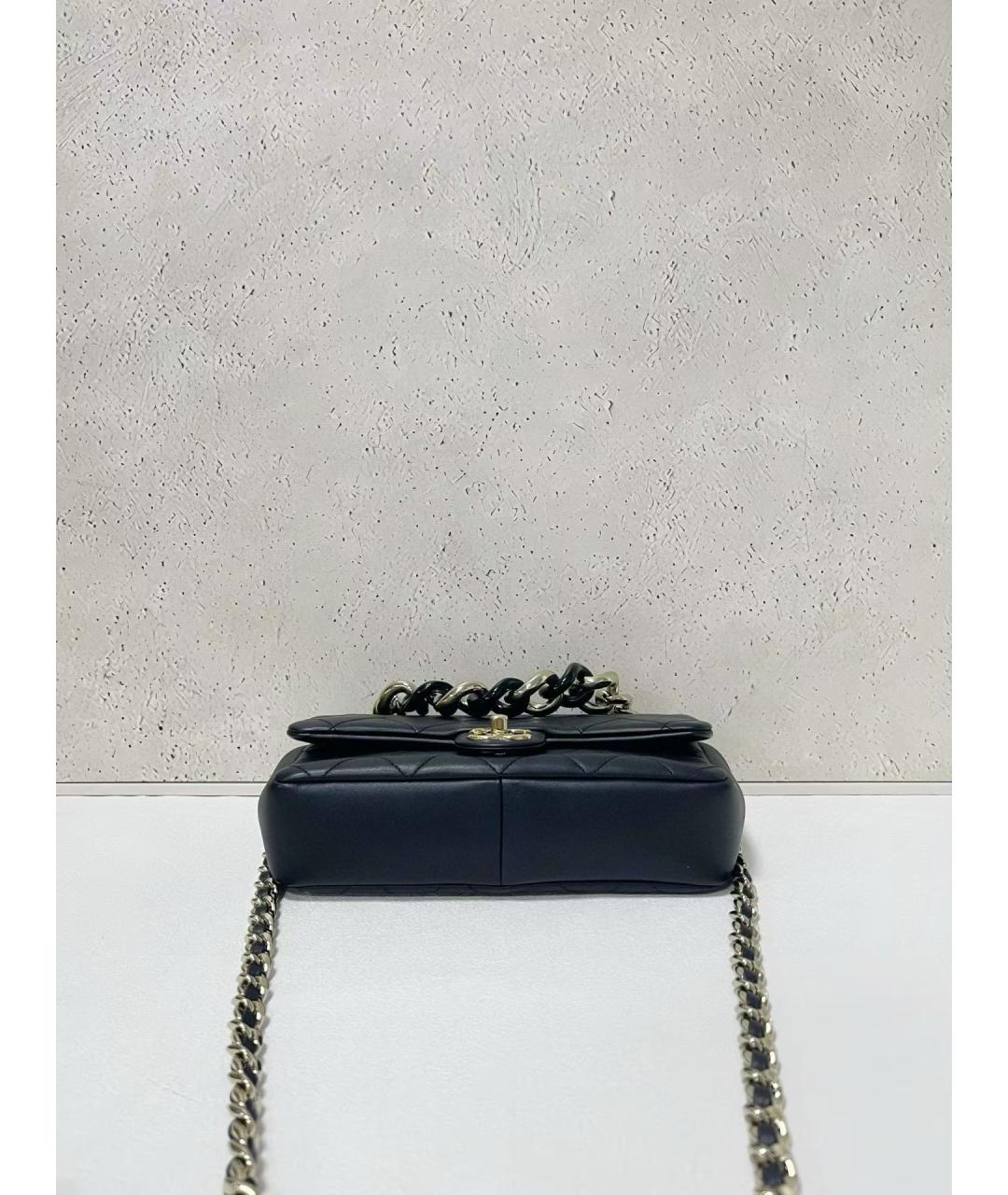 CHANEL Черная кожаная сумка через плечо, фото 5
