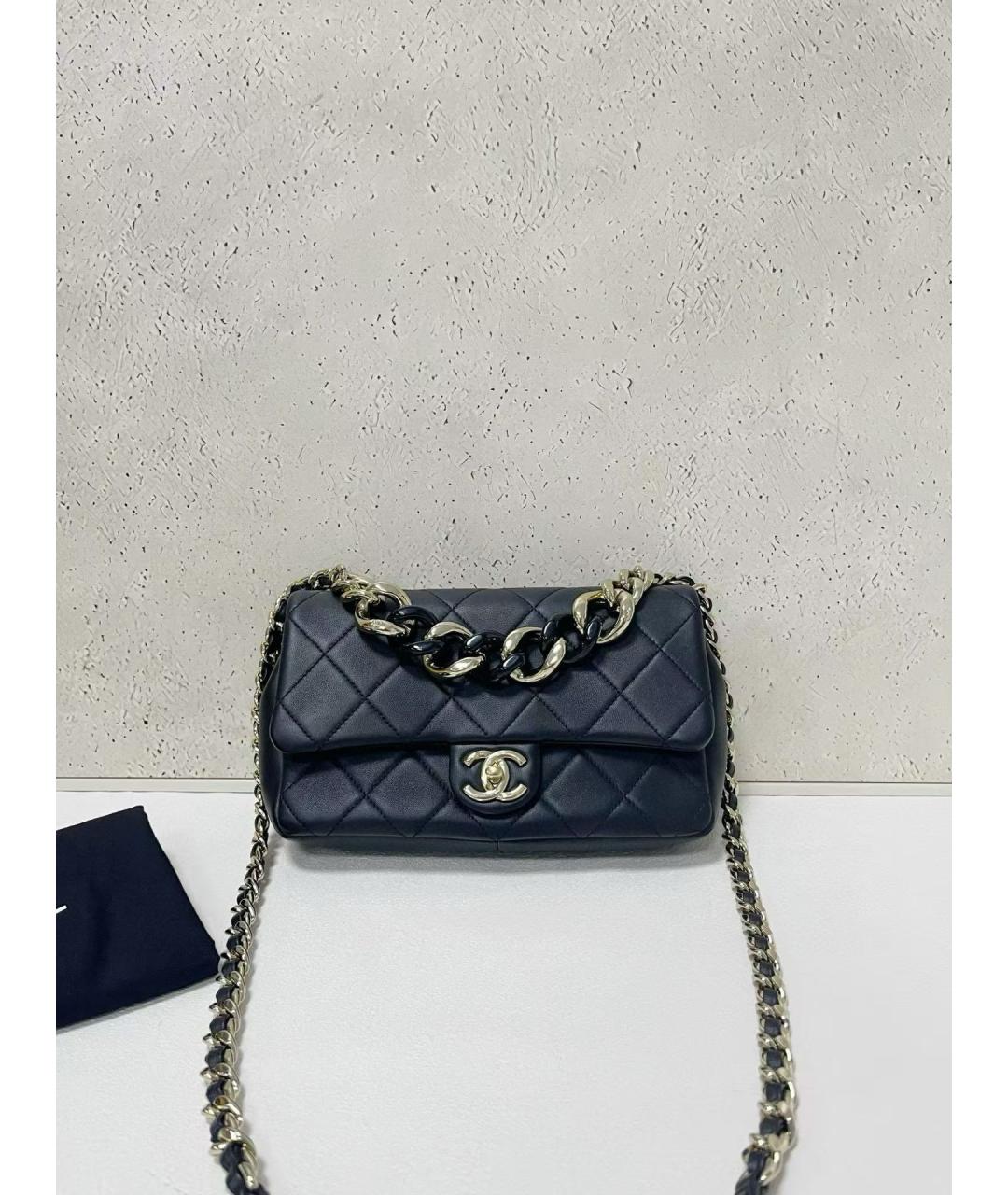 CHANEL Черная кожаная сумка через плечо, фото 7