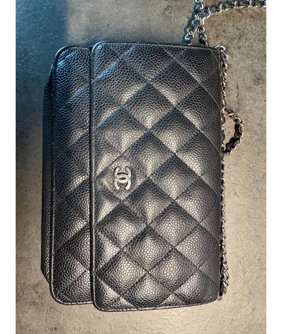 CHANEL Черная кожаная сумка через плечо, фото 7