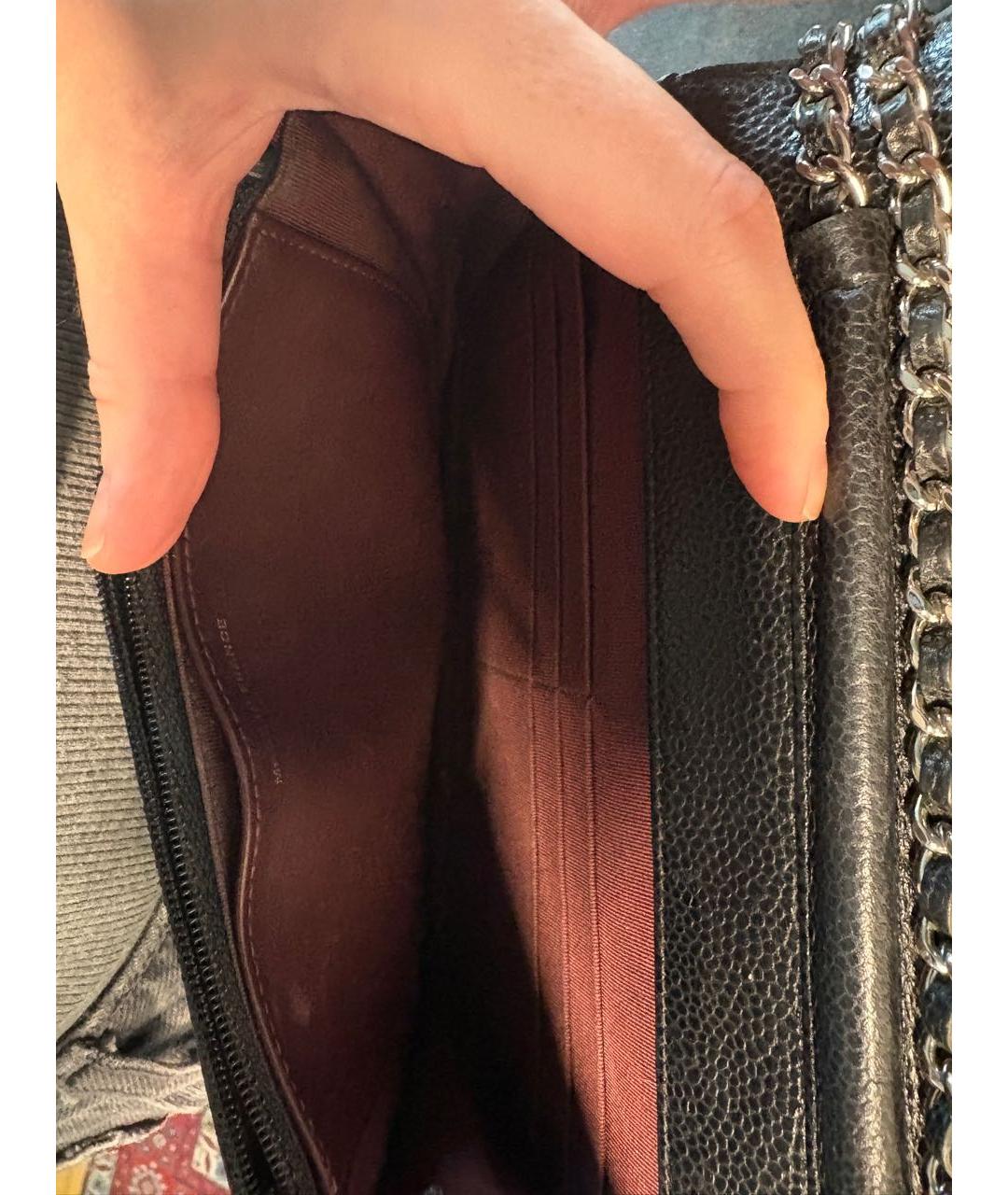 CHANEL Черная кожаная сумка через плечо, фото 4