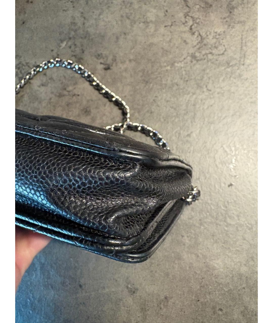 CHANEL Черная кожаная сумка через плечо, фото 6