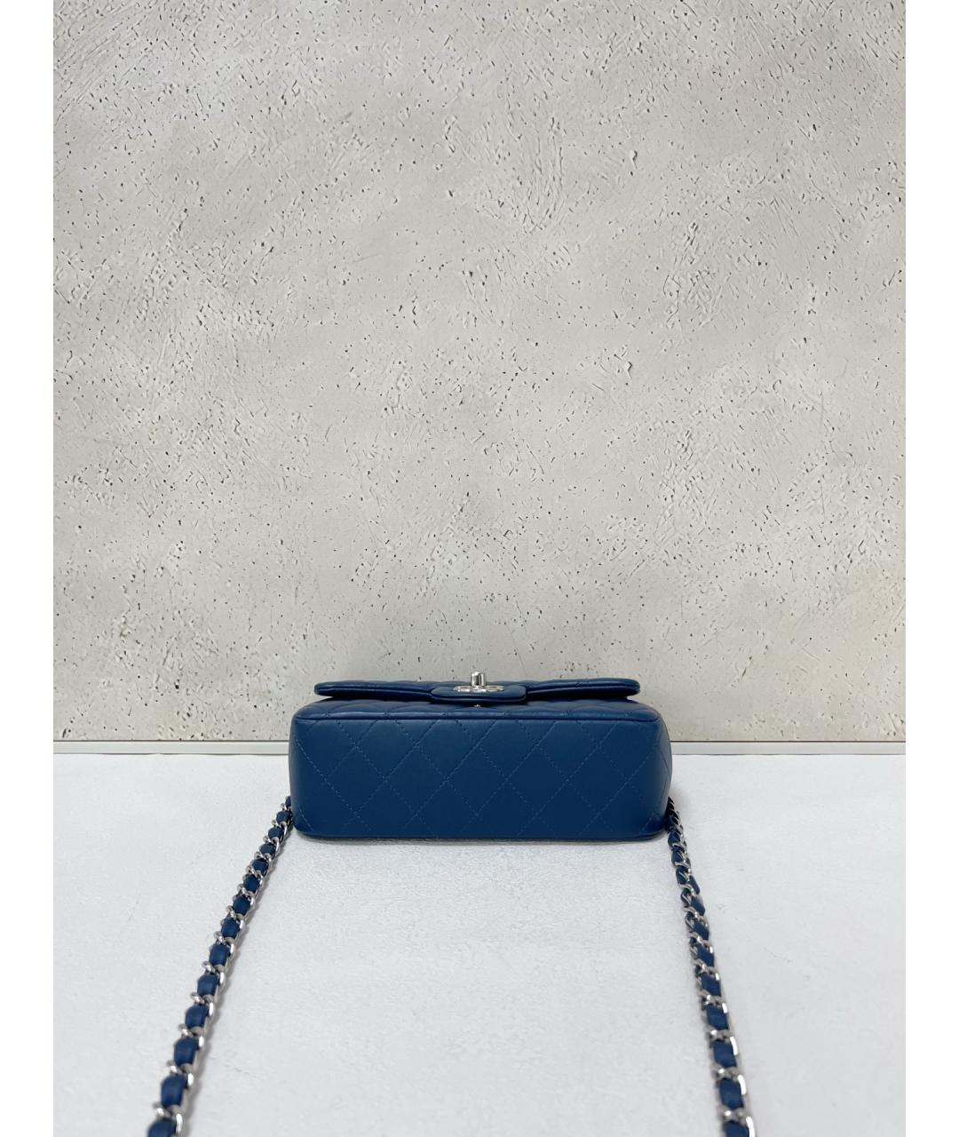 CHANEL Синяя кожаная сумка через плечо, фото 5
