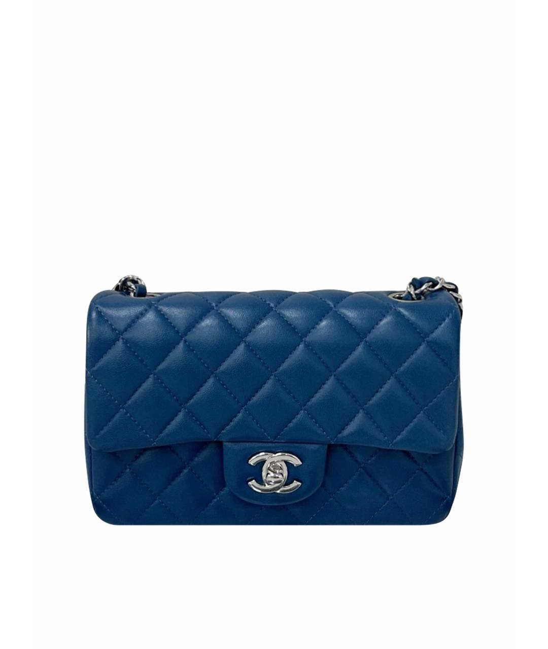 CHANEL Синяя кожаная сумка через плечо, фото 1