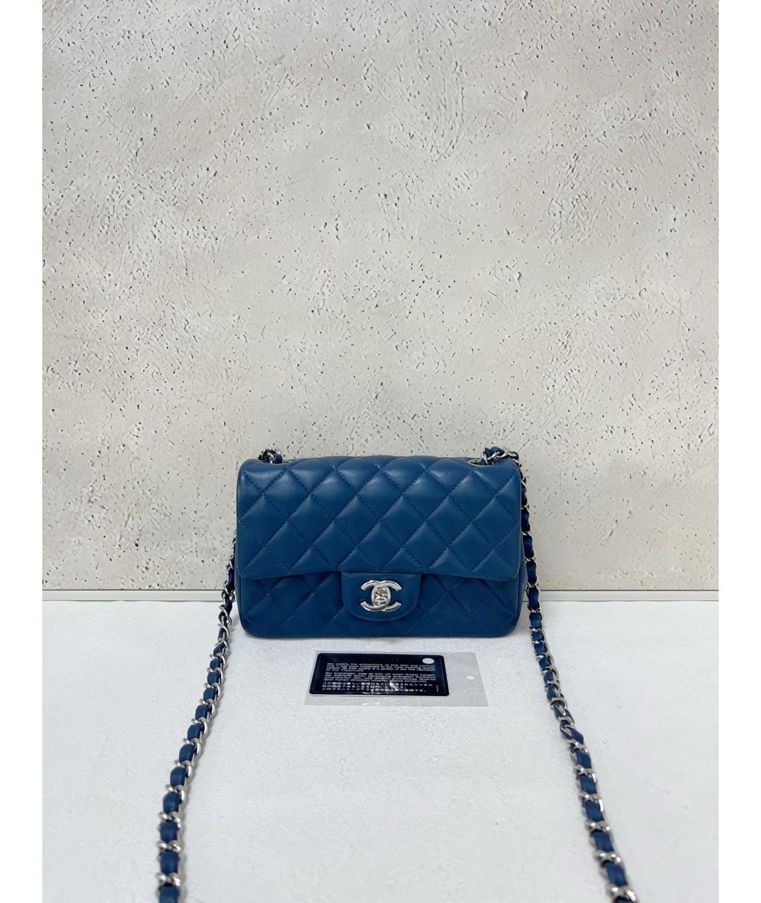 CHANEL Синяя кожаная сумка через плечо, фото 7
