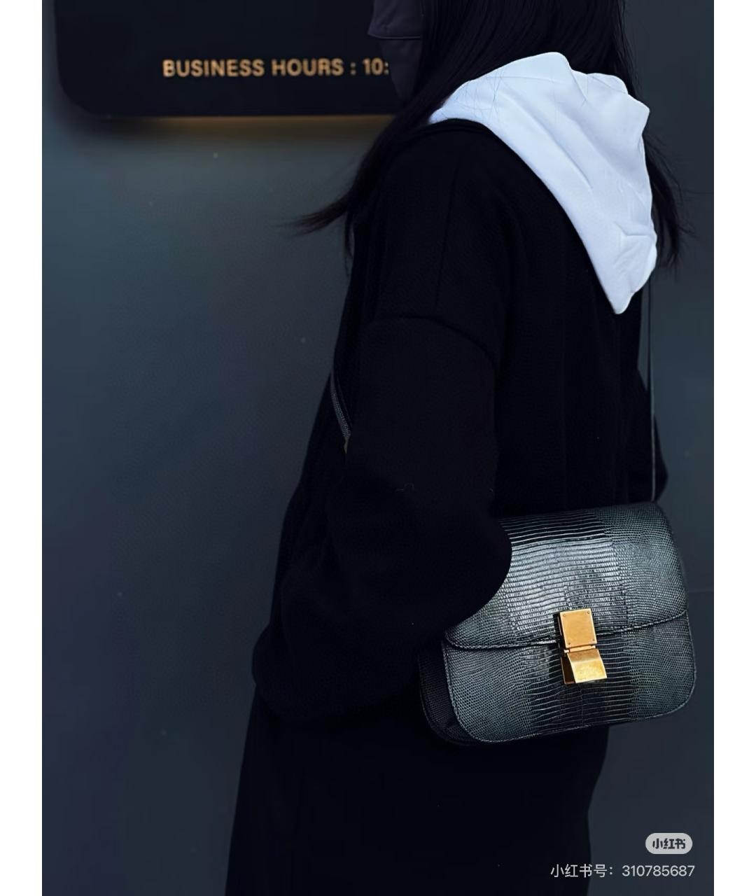 CELINE Серая сумка через плечо из экзотической кожи, фото 6