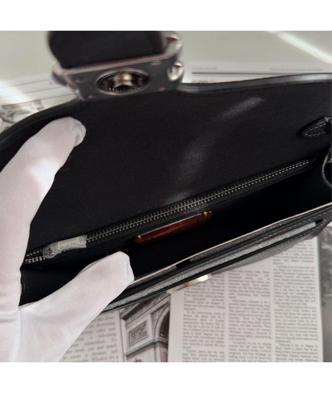 COACH Черная кожаная сумка через плечо, фото 5