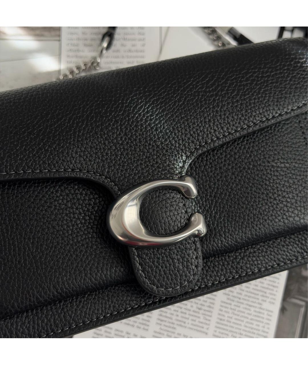 COACH Черная кожаная сумка через плечо, фото 6