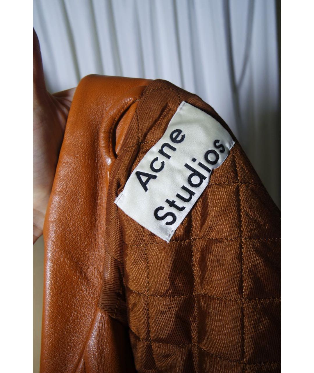 ACNE STUDIOS Коричневая кожаная куртка, фото 4