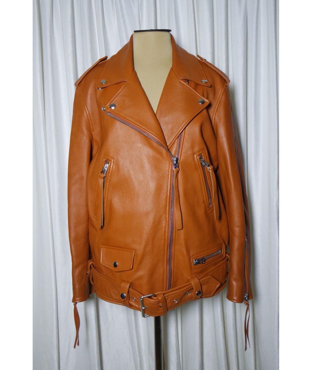 ACNE STUDIOS Коричневая кожаная куртка, фото 9