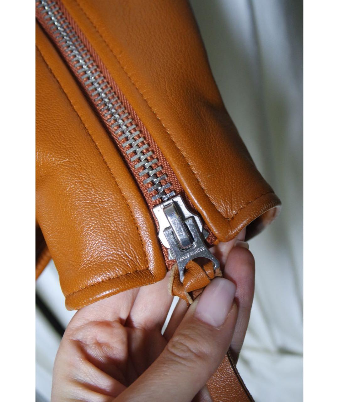 ACNE STUDIOS Коричневая кожаная куртка, фото 6