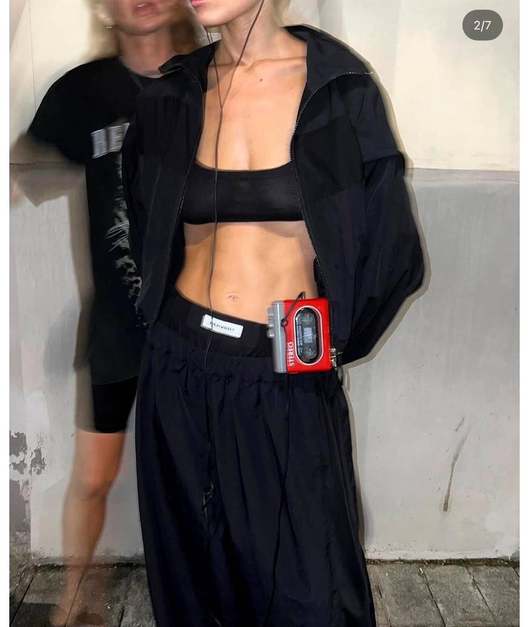 PERVERT Черные брюки широкие, фото 3