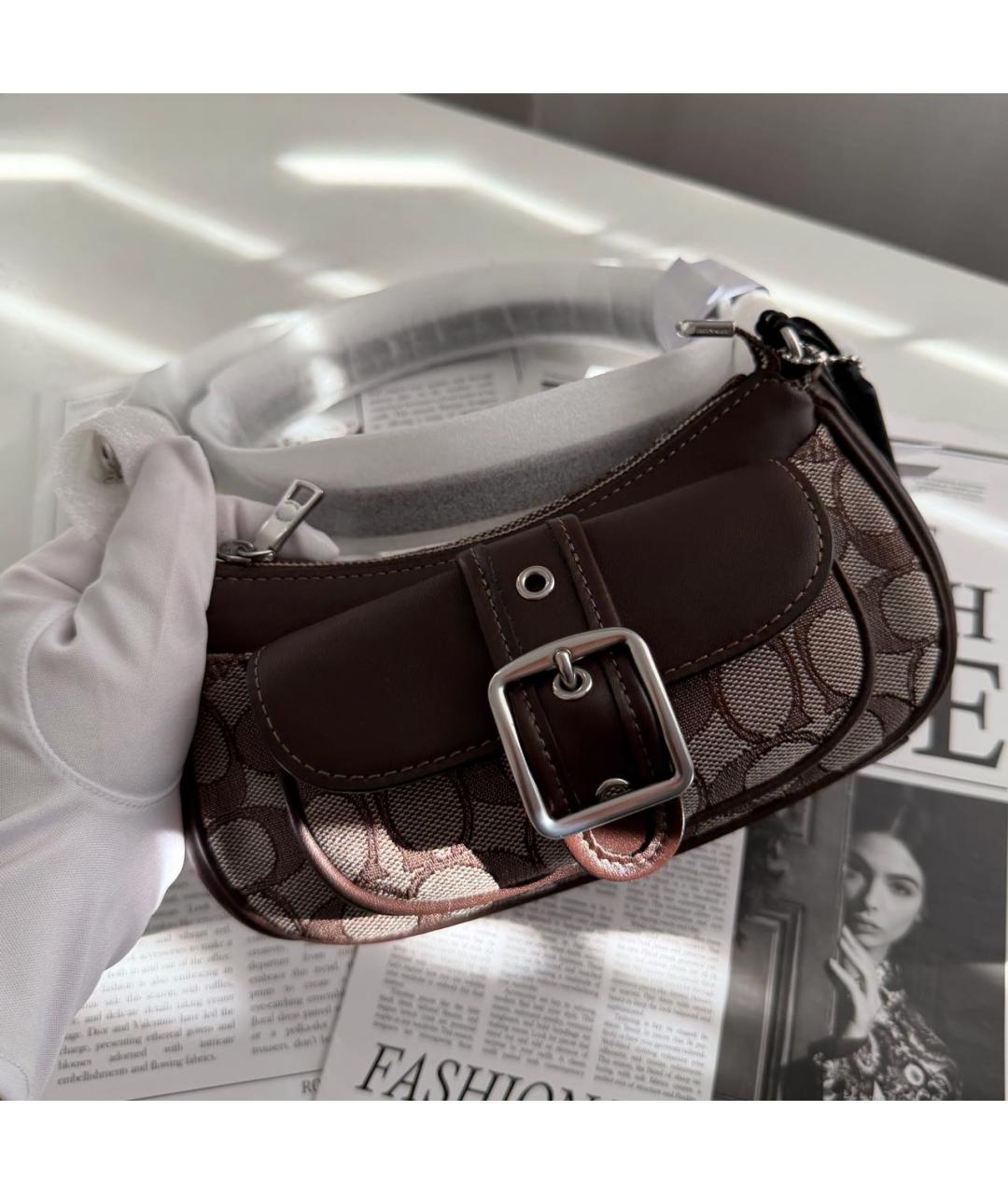 COACH Коричневая сумка через плечо, фото 3