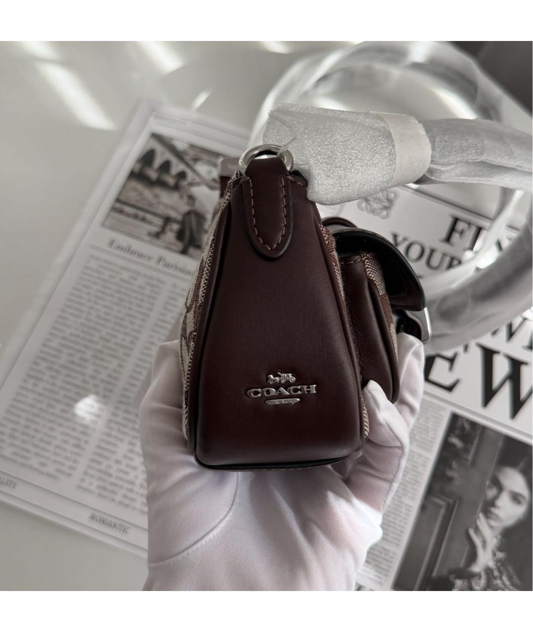 COACH Коричневая сумка через плечо, фото 6