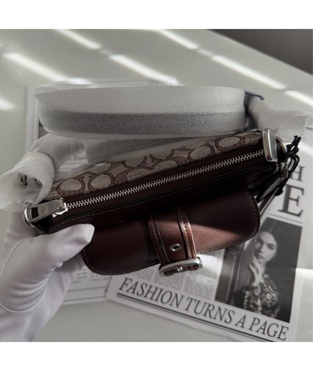 COACH Коричневая сумка через плечо, фото 5