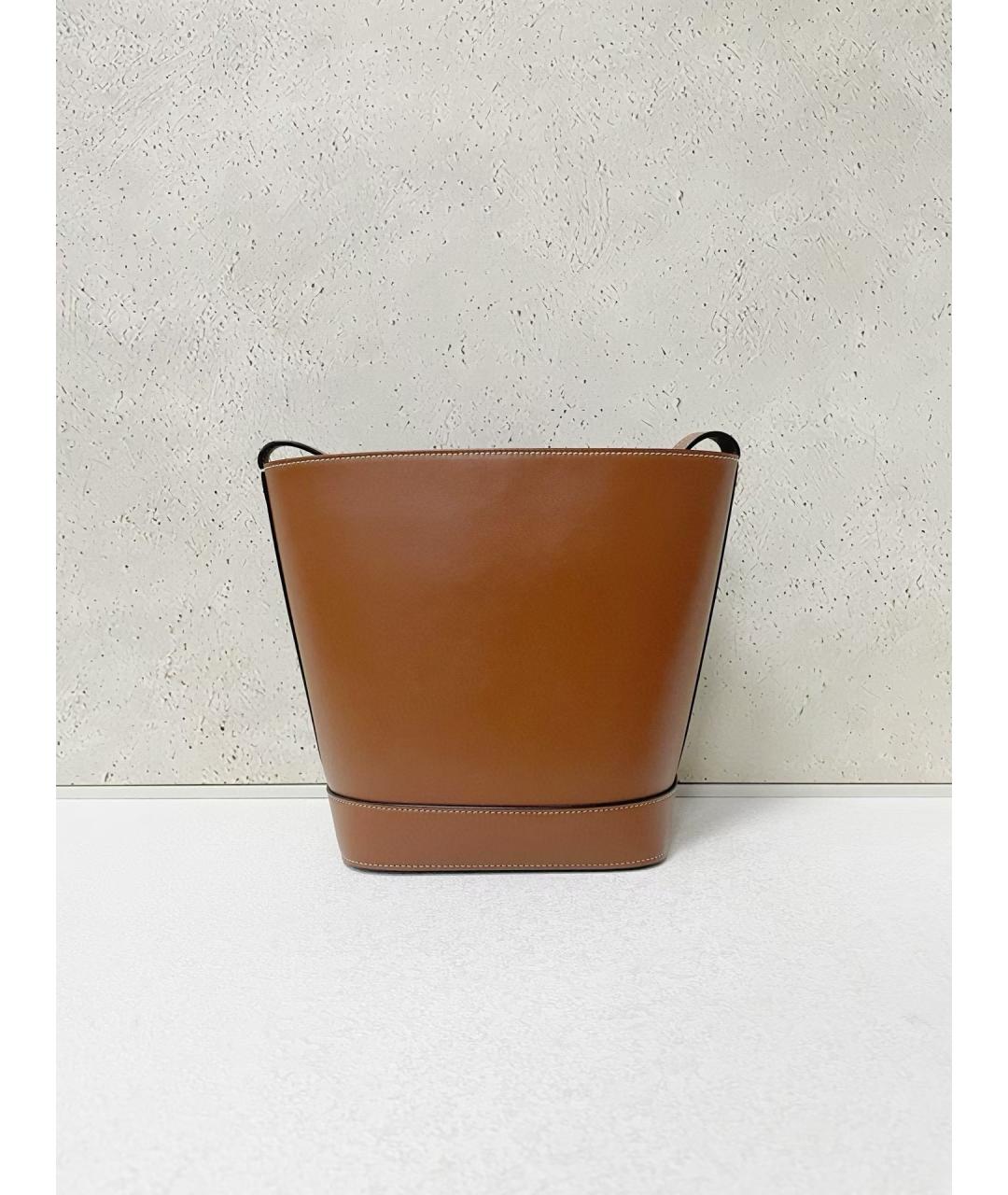 CELINE Коричневая кожаная сумка через плечо, фото 2