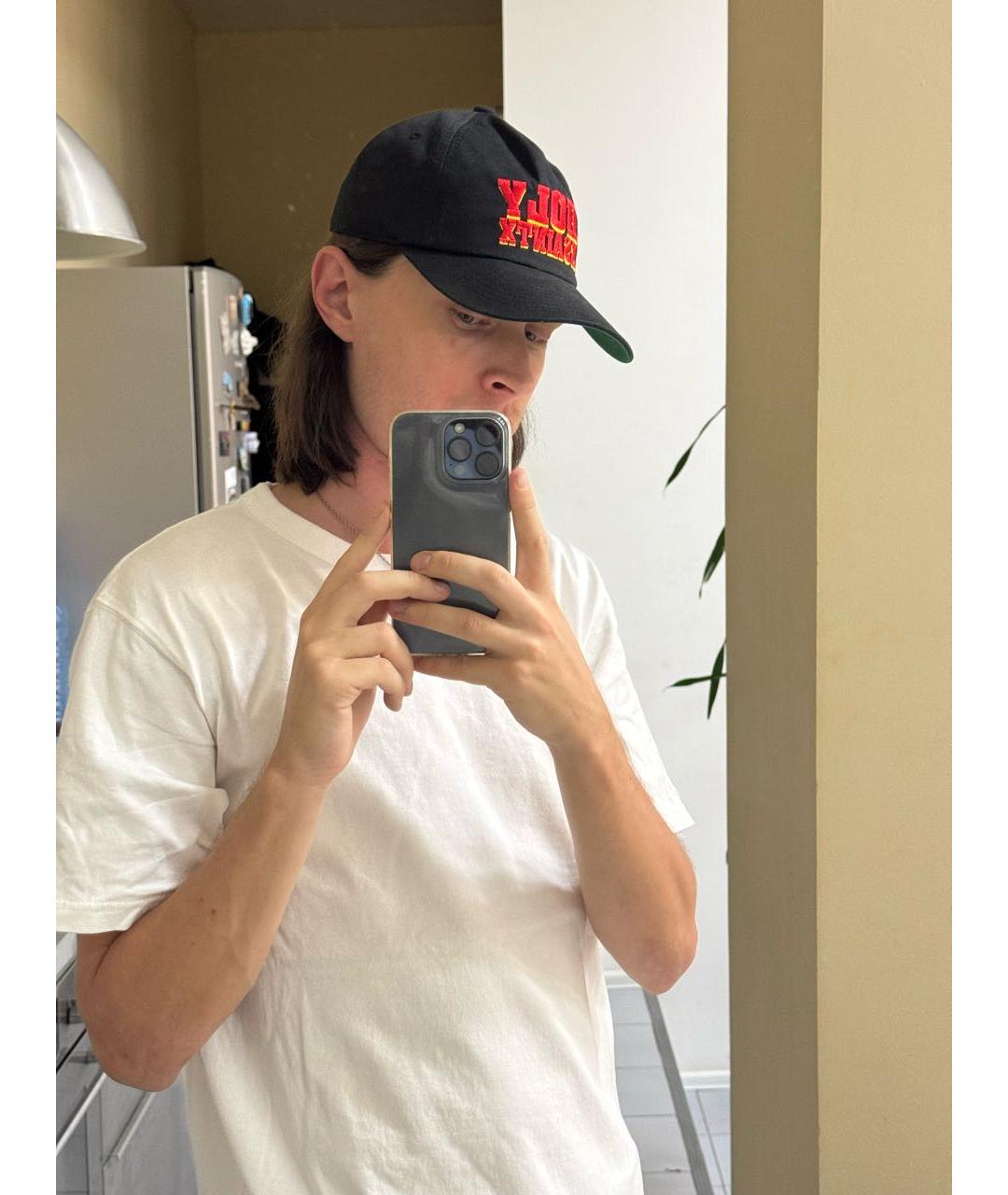 Saint Michael Черная хлопковая кепка/бейсболка, фото 4