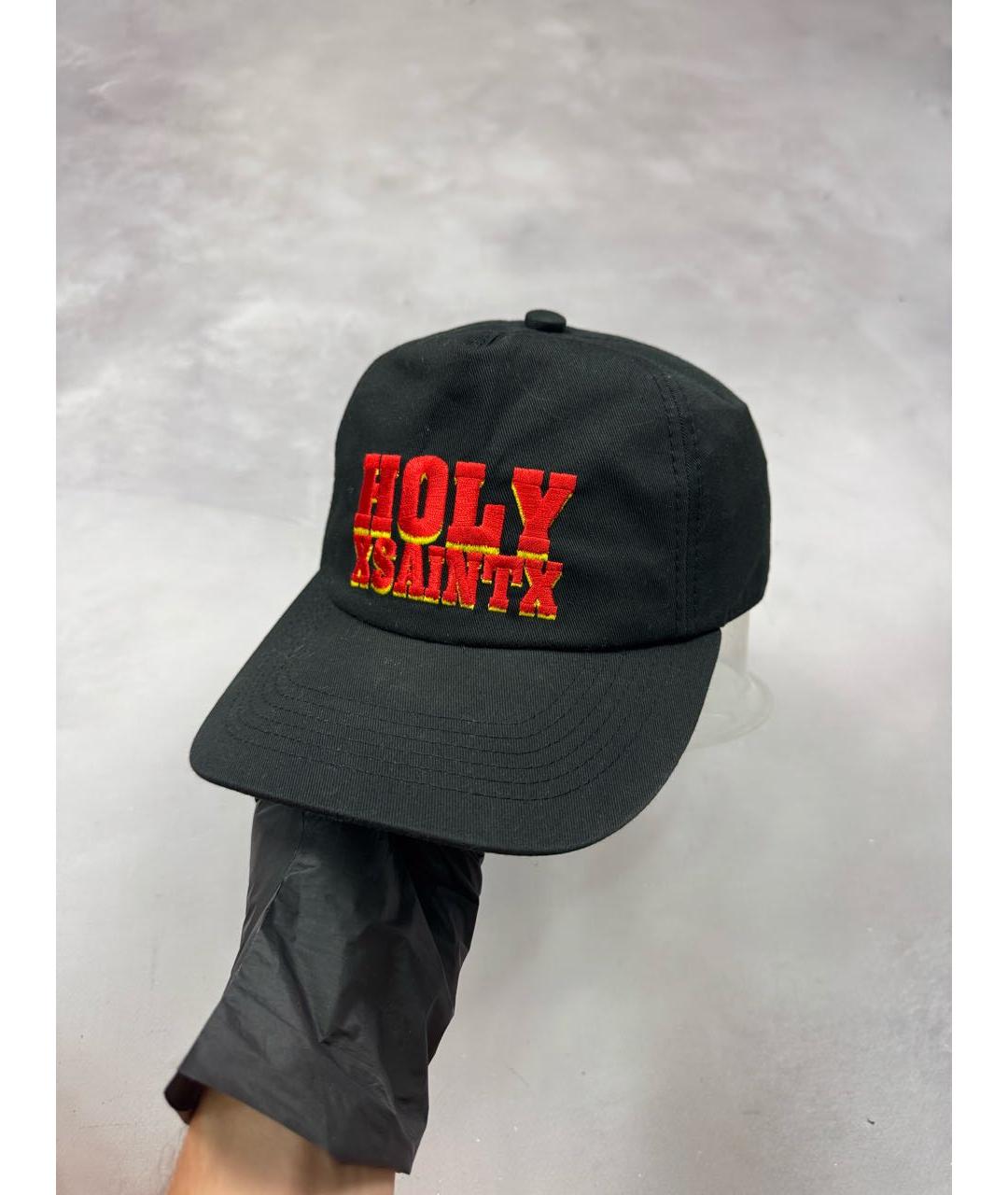 Saint Michael Черная хлопковая кепка/бейсболка, фото 2