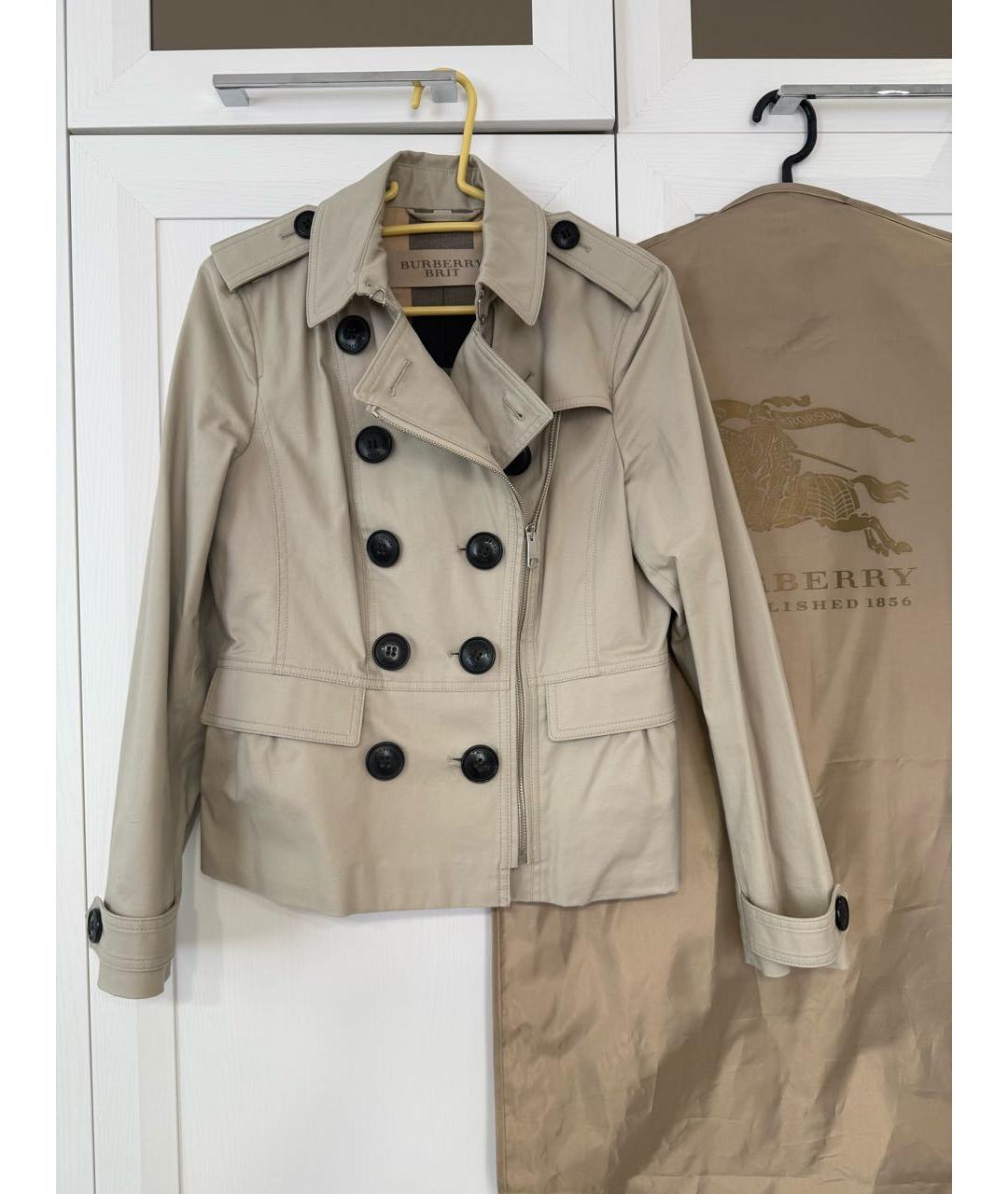 BURBERRY Бежевый хлопковый тренч/плащ, фото 9