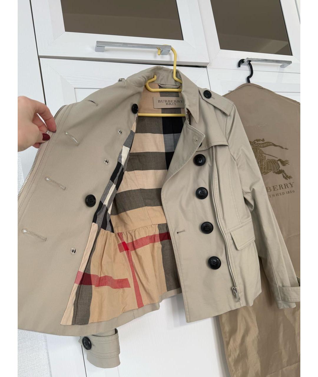 BURBERRY Бежевый хлопковый тренч/плащ, фото 6