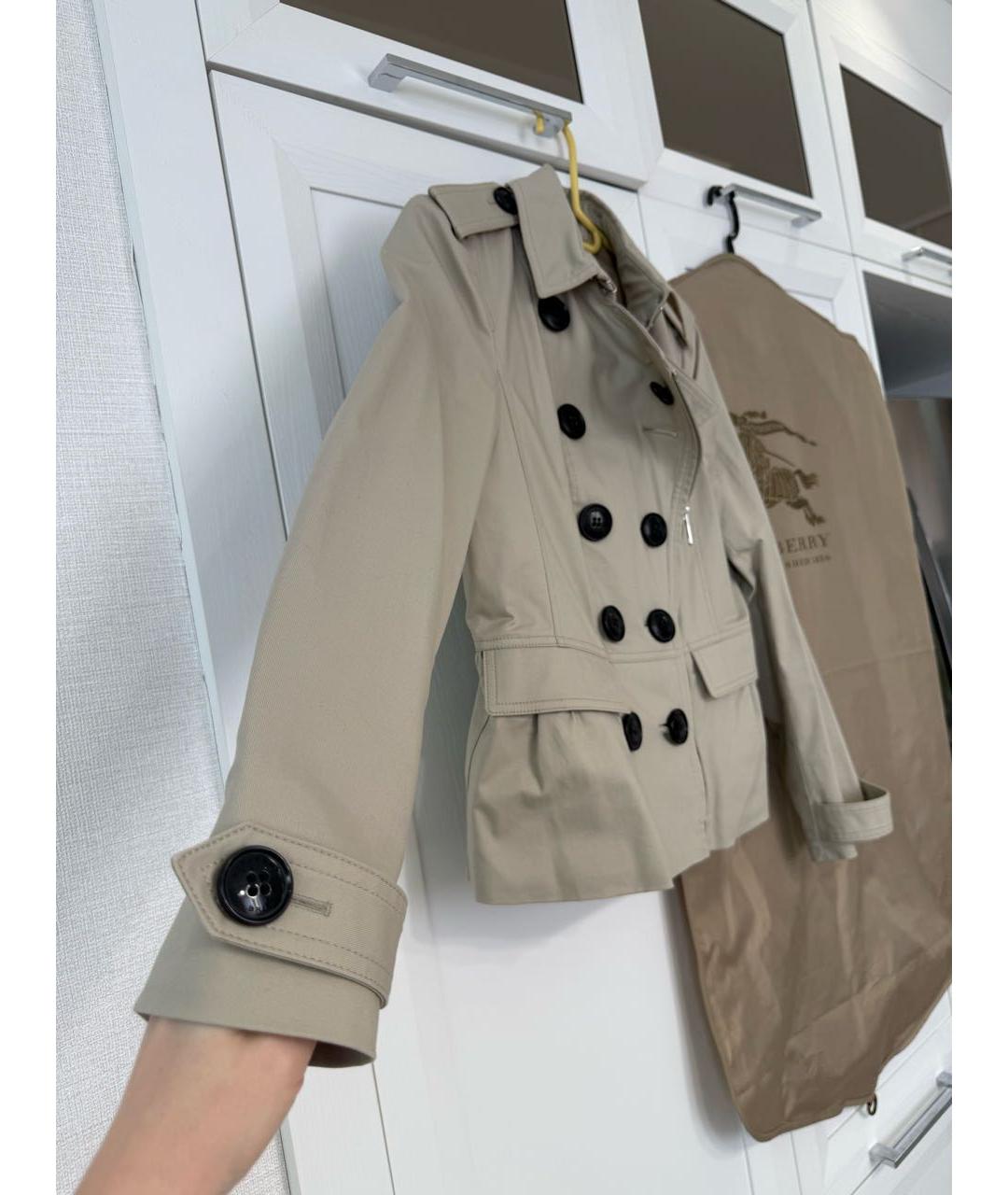BURBERRY Бежевый хлопковый тренч/плащ, фото 3