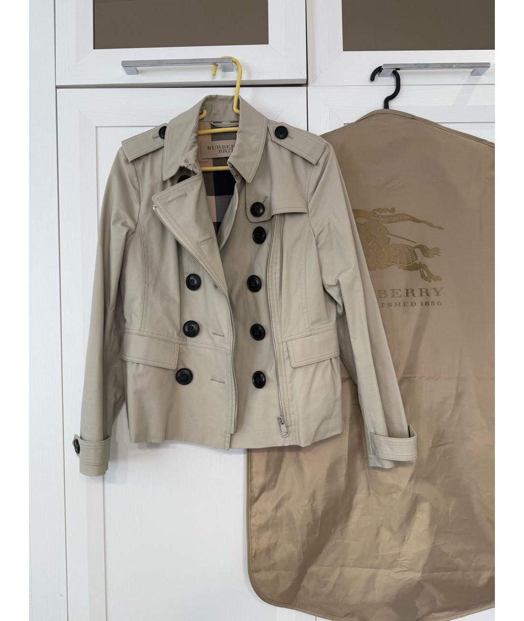 BURBERRY Бежевый хлопковый тренч/плащ, фото 5