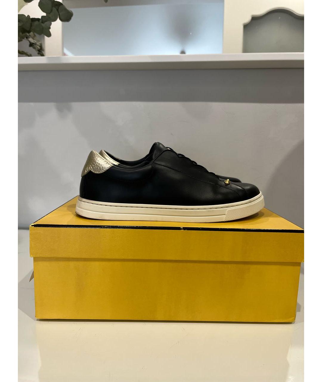 FENDI Черные кожаные мокасины, фото 5