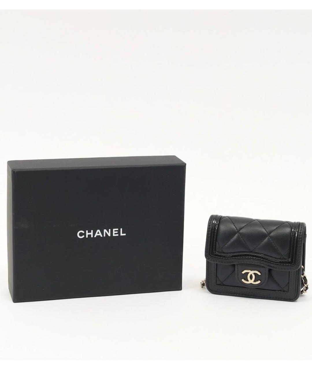 CHANEL Черная кожаная сумка через плечо, фото 6