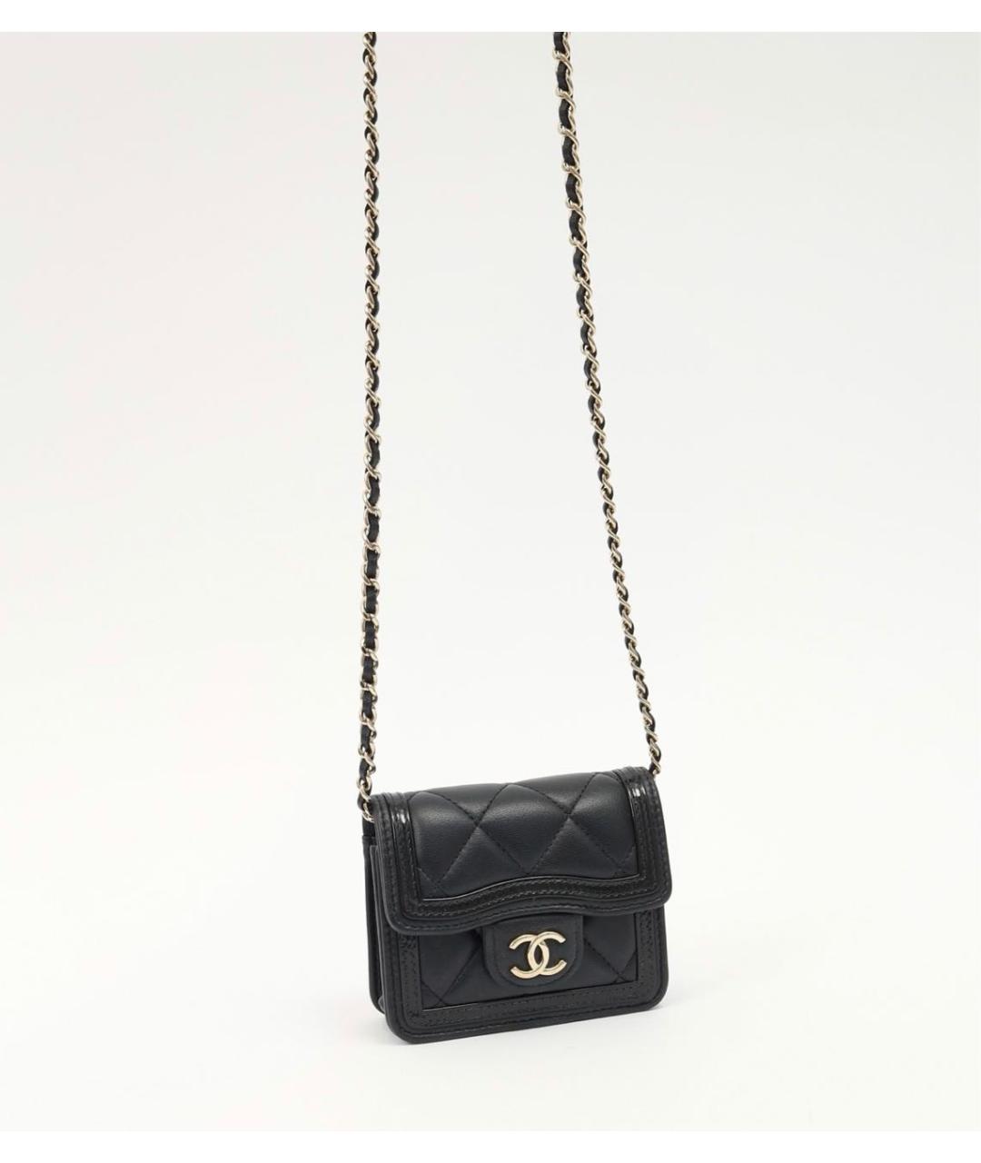 CHANEL Черная кожаная сумка через плечо, фото 7